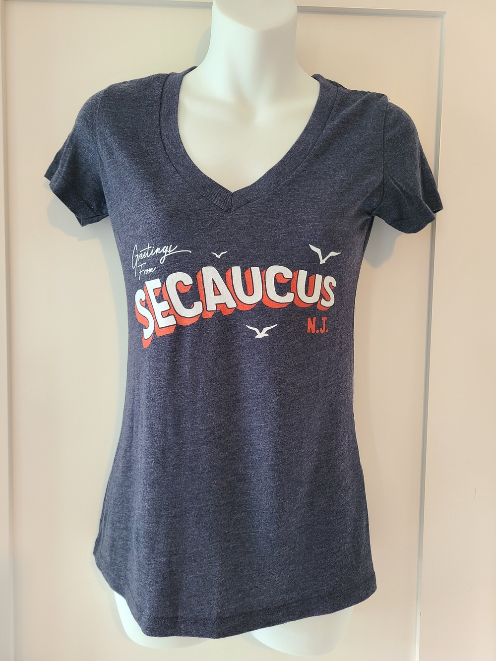 Next Level Apparel Charcoal Gray V‑Neck Tee